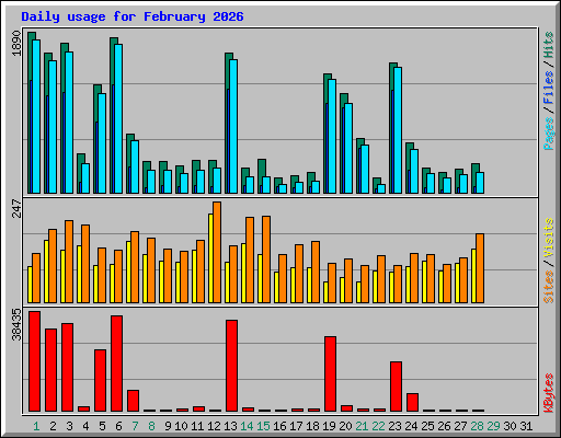 Daily usage for February 2026